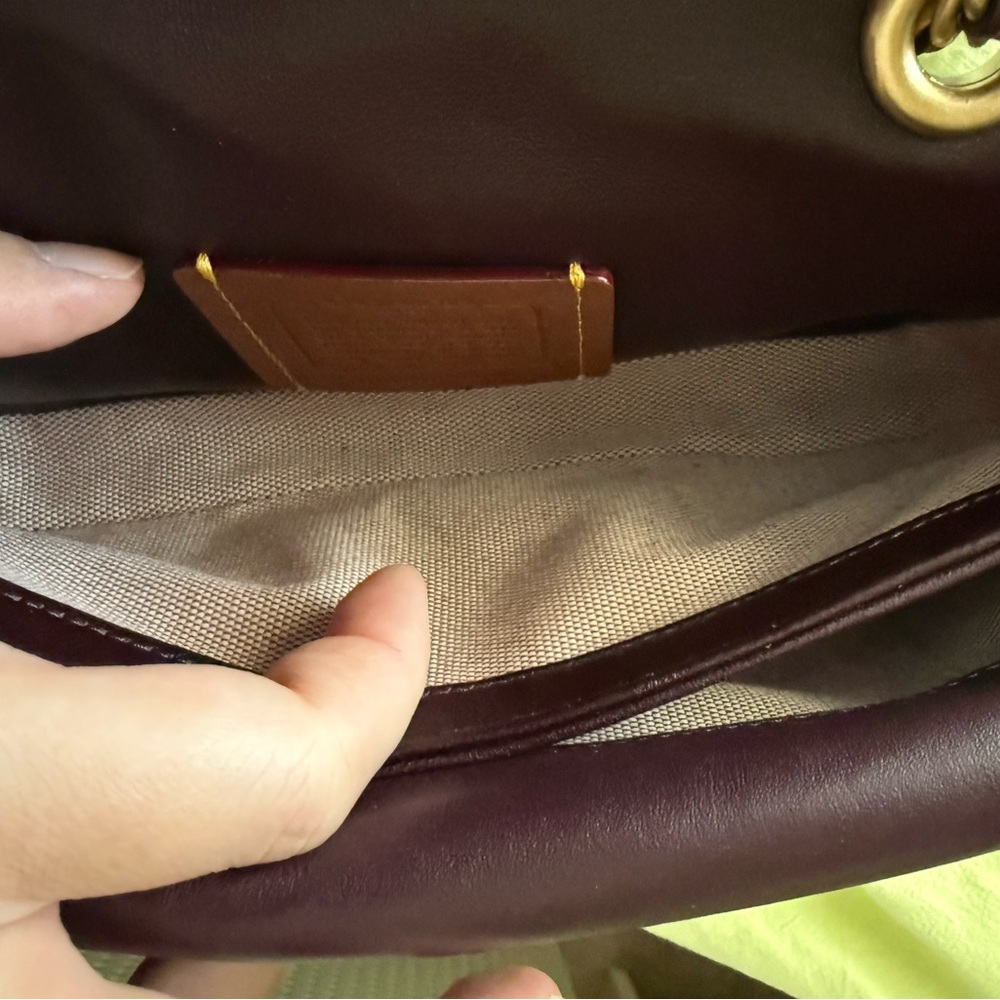 COACH Quilted Black Currant Tabby 20 Leather Shoulder Bag - Picture 10 of 13